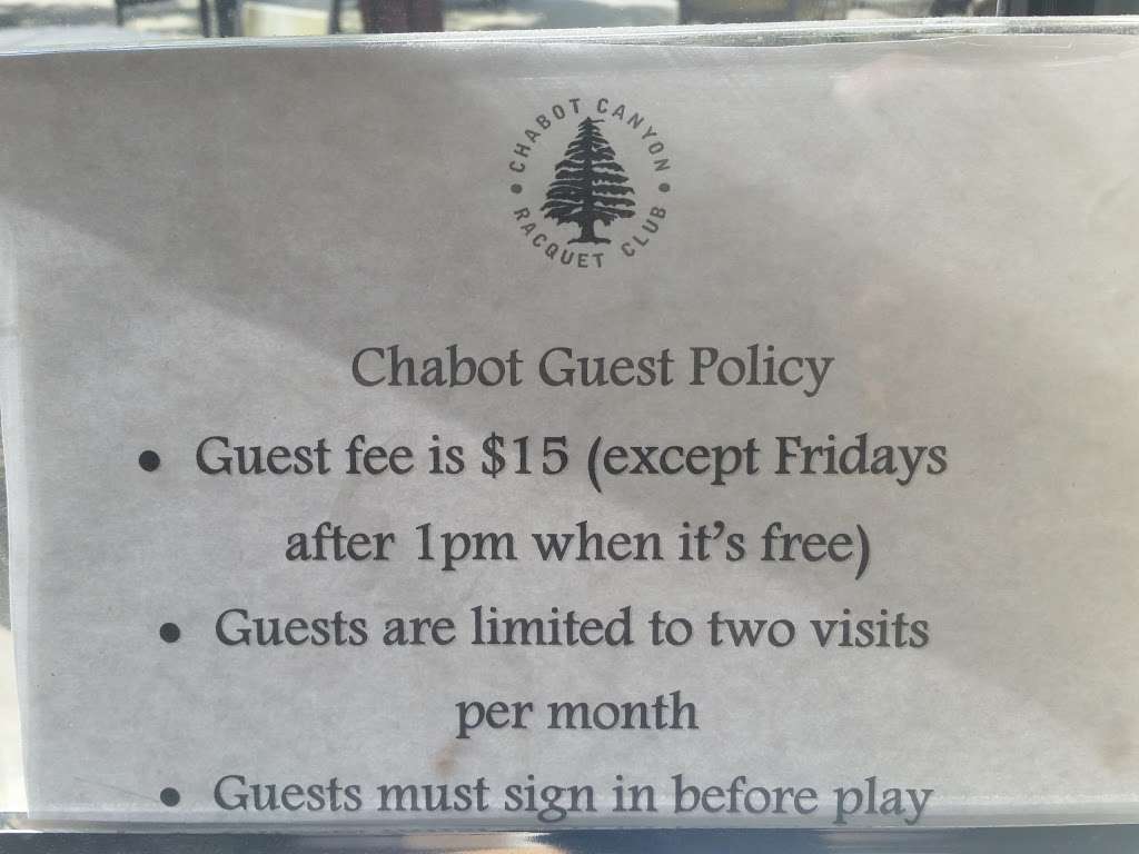 Chabot Canyon Racquet Club | 7040 Chabot Rd, Oakland, CA 94618, USA | Phone: (510) 652-6060