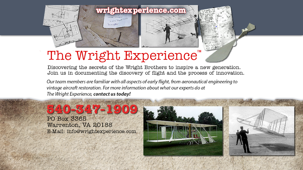 The Wright Experience | 7099 Glen Curtiss Ln, Warrenton, VA 20187, USA | Phone: (540) 347-1909