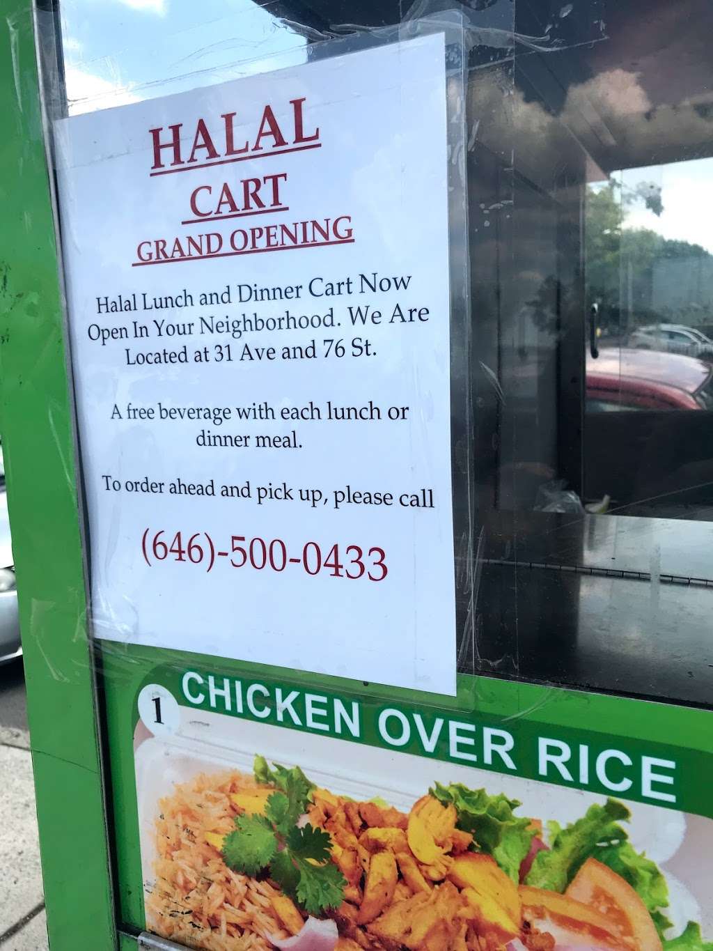 Khan Halal Chicken and Gyro Express Cart | 31st avenue and, 76th St, East Elmhurst, NY 11370, USA | Phone: (646) 500-0433