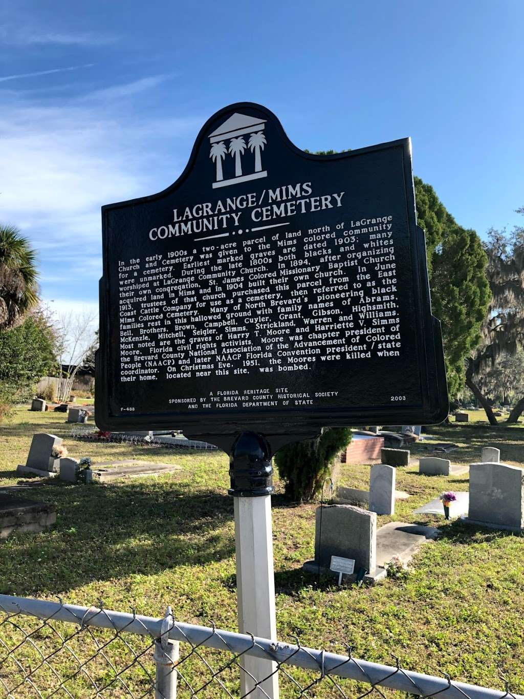 Lagrange mims cemetery | 1635-1661 Old Dixie Hwy, Titusville, FL 32796, USA