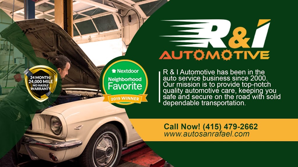 R & I Automotive | 625 Del Ganado Rd #2300, San Rafael, CA 94903, USA | Phone: (415) 479-2662