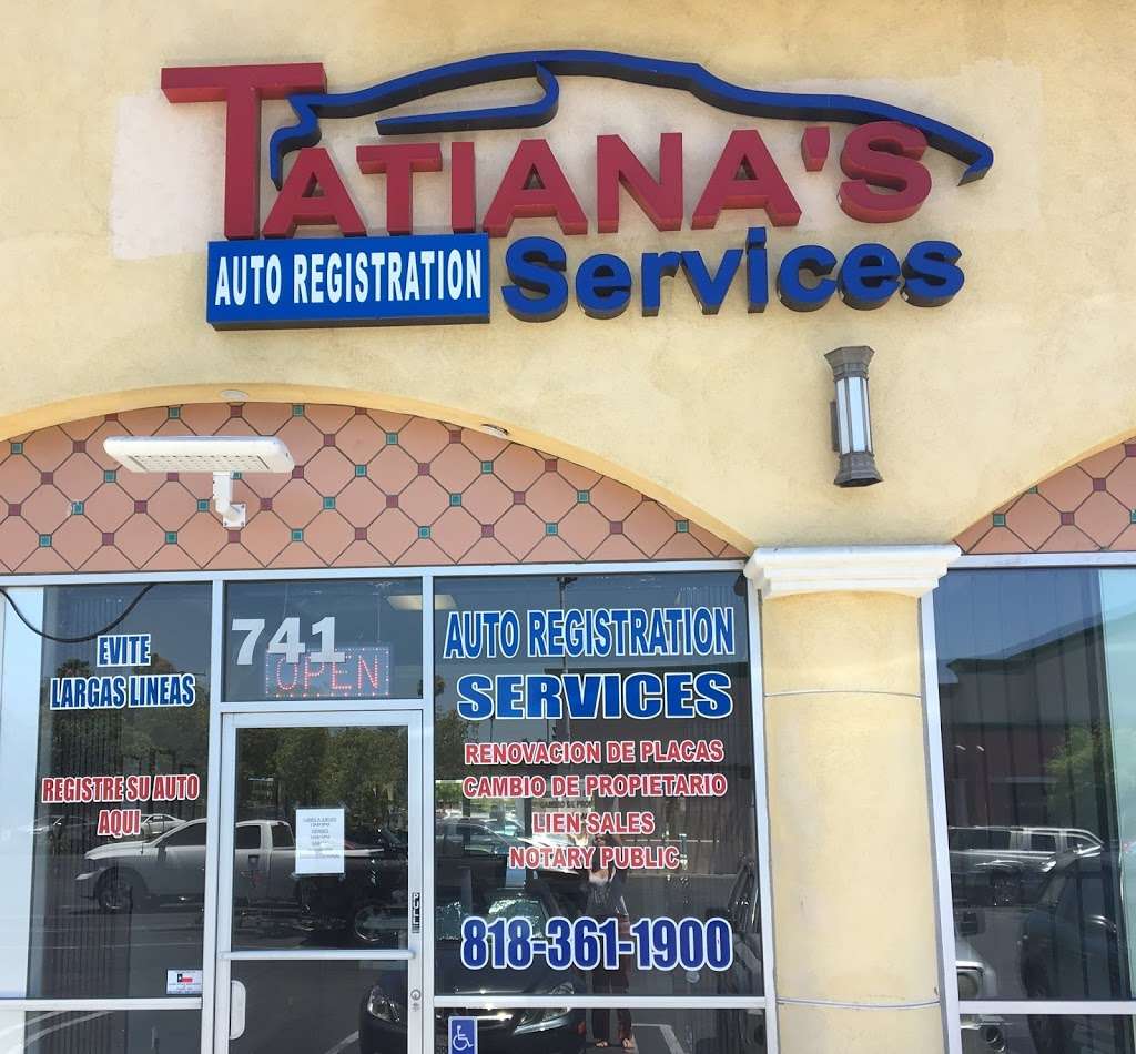 Tatianas Auto Registration Inc. and Insurance Services | 741 S Workman St, San Fernando, CA 91340, USA | Phone: (818) 361-1900