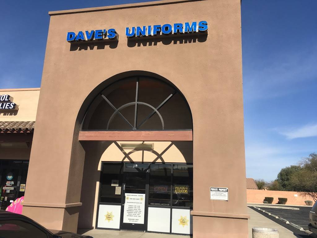 Daves Uniforms - Tucson | 2480 N Silverbell Rd #100, Tucson, AZ 85745, USA | Phone: (520) 622-1662