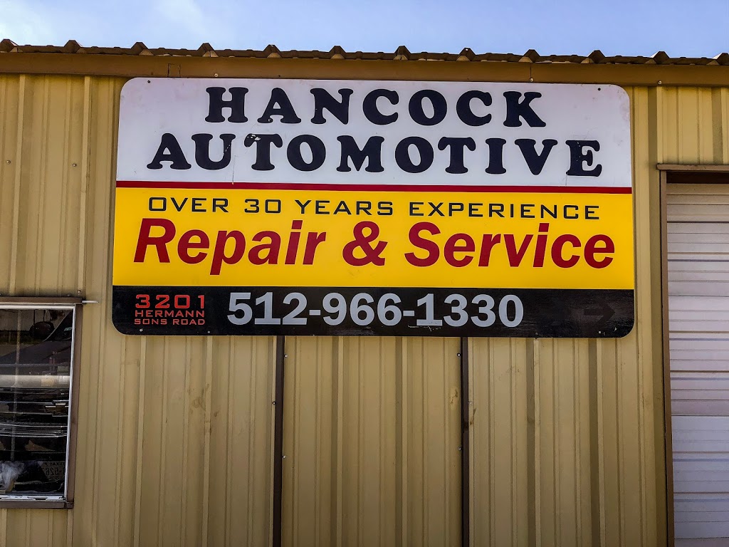 Hancock Automotive | 3201 Hermann Sons Rd, Taylor, TX 76574, USA | Phone: (512) 966-1330