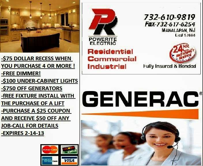 POWERITE ELECTRIC-ELECTRICIAN | 18 Station St, Manalapan Township, NJ 07726, USA | Phone: (732) 610-9819