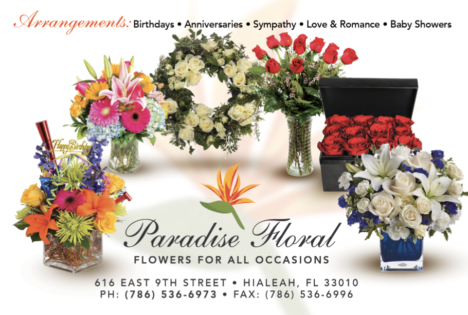 Paradise Floral | 616 E 9th St, Hialeah, FL 33010 | Phone: (786) 227-0153