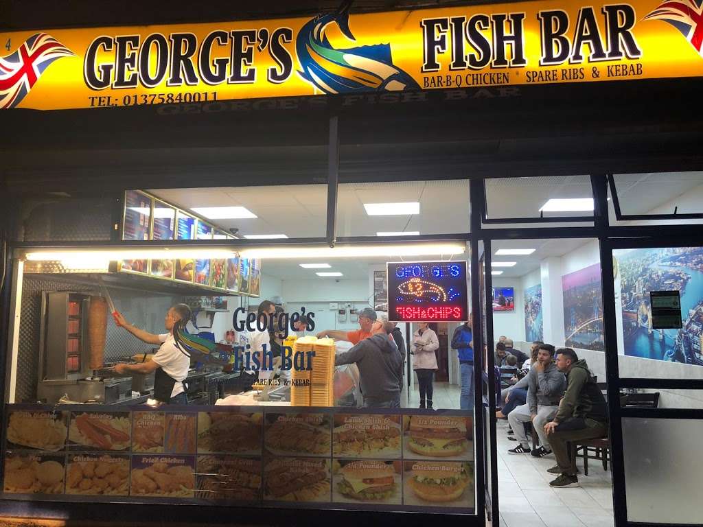 Georges Fish Bar | 4, Stanford House, Princess Margaret Rd, East Tilbury, Tilbury RM18 8YP, UK | Phone: 01375 840011
