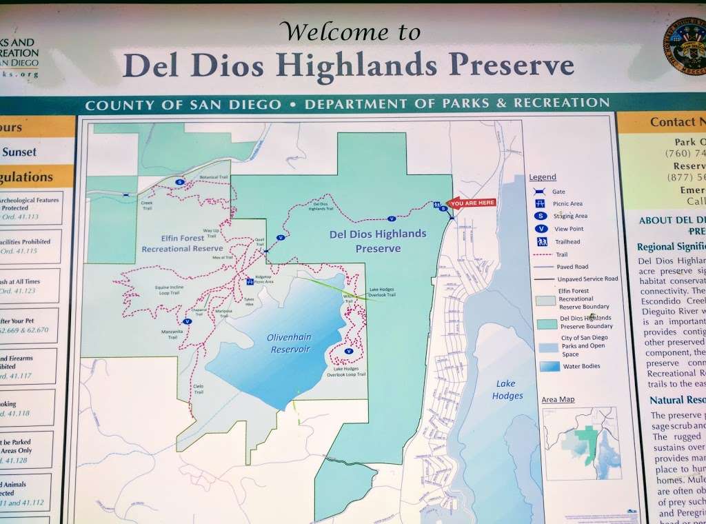 Del Dios Highlands Preserve | 9901-9909, Co Hwy S6, Escondido, CA 92029, USA | Phone: (760) 745-4379