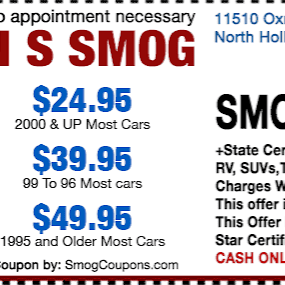 N S Smog | 11510 Oxnard St, North Hollywood, CA 91606 | Phone: (818) 508-6696