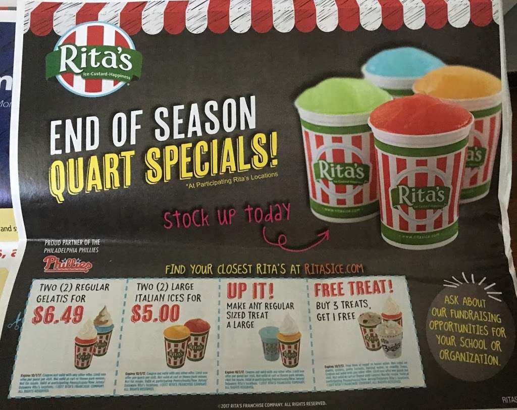 Ritas Italian Ice & Frozen Custard | 3080 W Main St, Morgantown, PA 19543 | Phone: (610) 286-1902