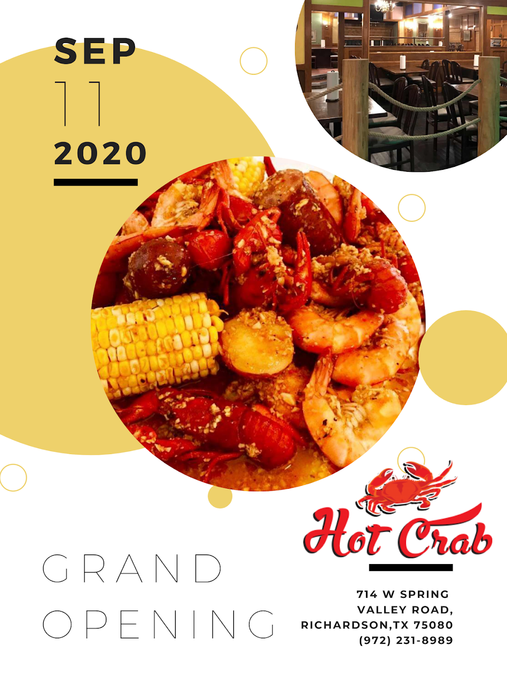 Hot Crab - Cajun Seafood | 714 W Spring Valley Rd, Richardson, TX 75080, USA | Phone: (972) 231-8989