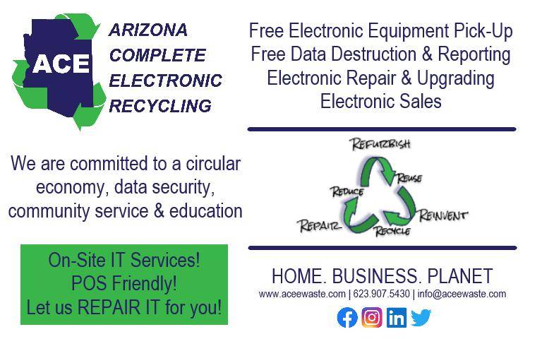 Arizona Complete Electronic (ACE) Recycling - OCM Recycle West | 10297 W Van Buren St #16, Tolleson, AZ 85353, USA | Phone: (623) 907-5430