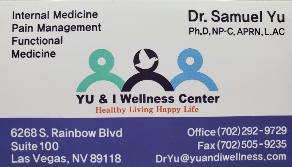 Yu & I Wellness Center | 6268 S Rainbow Blvd suite 100, Las Vegas, NV 89118, USA | Phone: (702) 292-9729