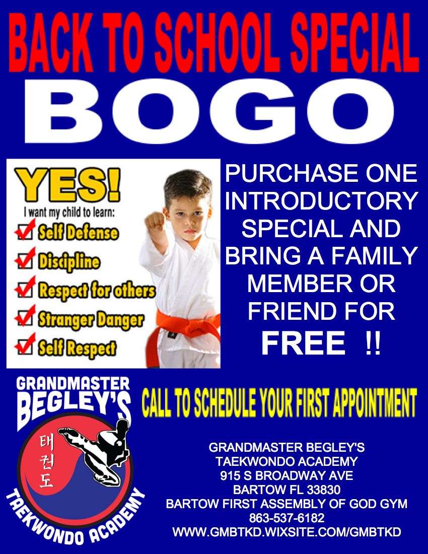 Grandmaster Begleys Taekwondo Academy | 915 S Broadway Ave, Bartow, FL 33830, USA | Phone: (863) 399-4781