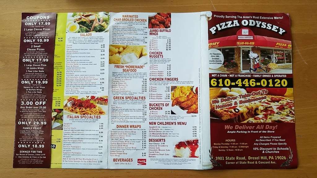 Pizza Odyssey | 3901 State Rd, Drexel Hill, PA 19026, USA | Phone: (610) 446-0120