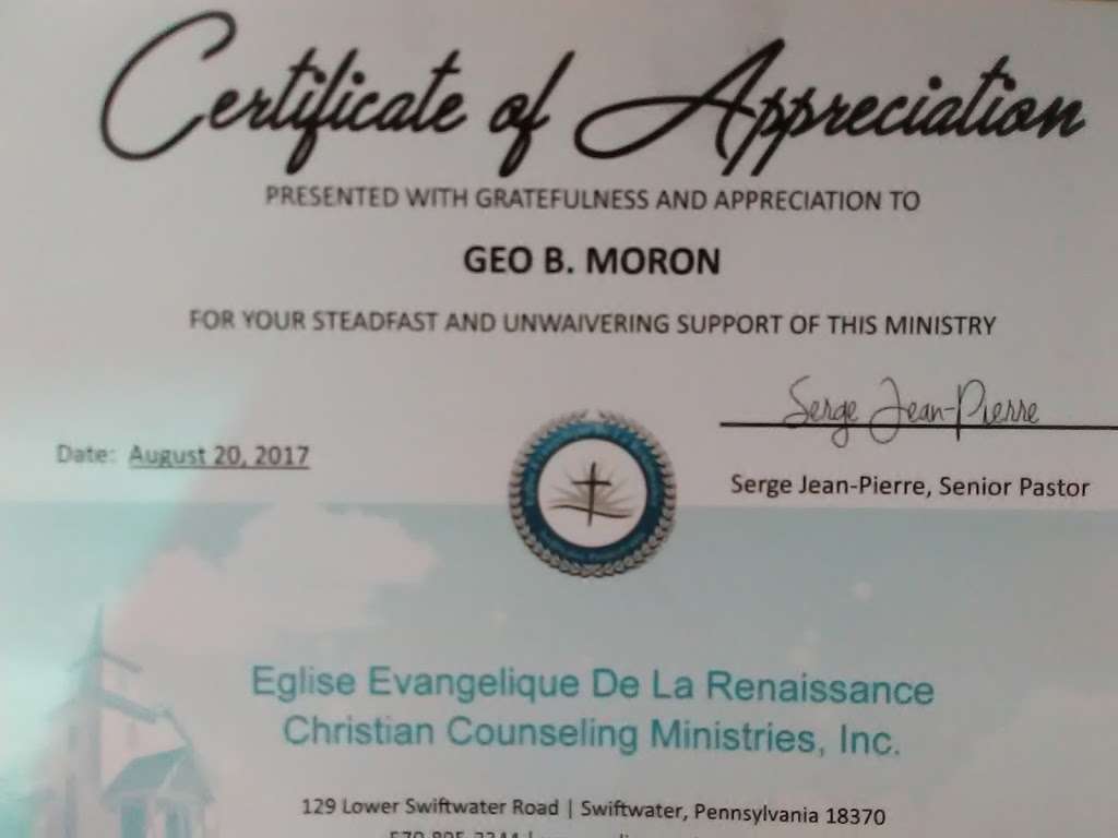 Eglise Evangelique De La Renaissance | 129 Lower Swiftwater Rd, Swiftwater, PA 18370 | Phone: (570) 895-2344