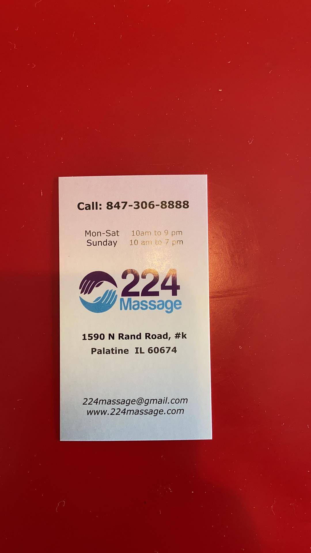 224 Massage | 1590 N Rand Rd Suite K, Palatine, IL 60074, United States | Phone: (847) 306-8888