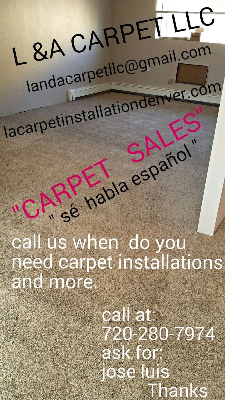 L & A CARPET LLC | 14543 Andrews Dr, Denver, CO 80239 | Phone: (720) 280-7974