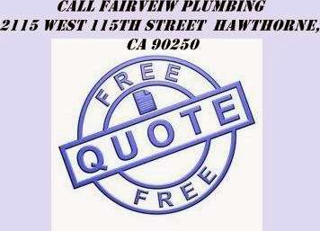 Fairview Plumbing | 2115 W 115th St, Hawthorne, CA 90250, USA | Phone: (323) 218-0582