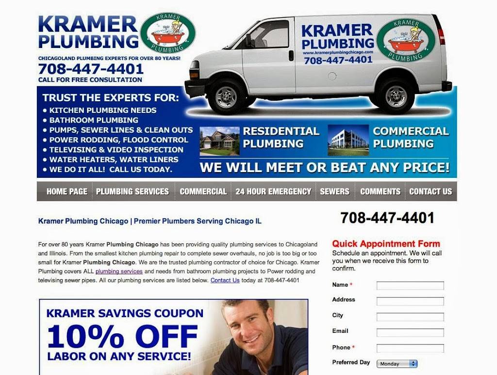 Kramer Plumbing | 2213 Westwood Dr, Hillside, IL 60162, USA | Phone: (708) 447-4401
