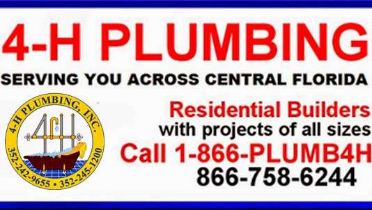 4-H Plumbing Inc | 7100 Sampey Rd, Groveland, FL 34736, USA | Phone: (352) 245-1200