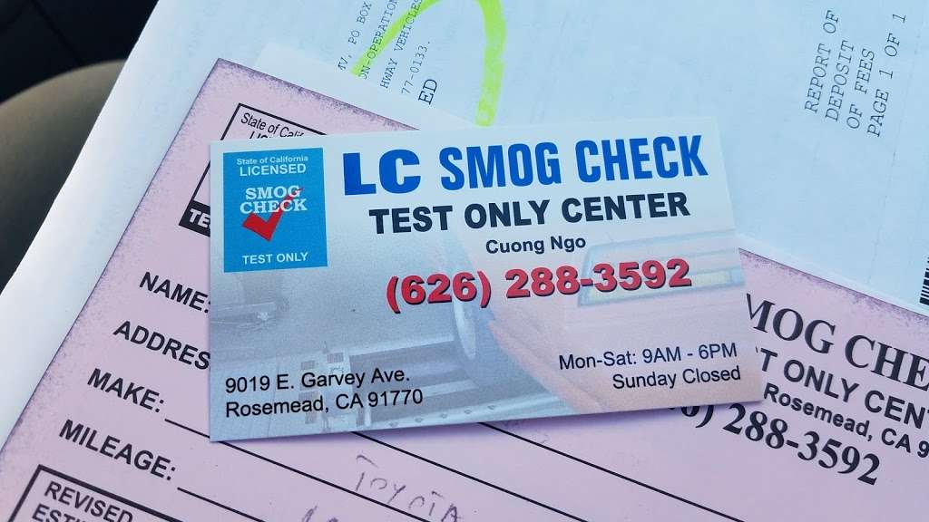 L C Smog Check | 9019 Garvey Ave, Rosemead, CA 91770, USA | Phone: (626) 288-3592
