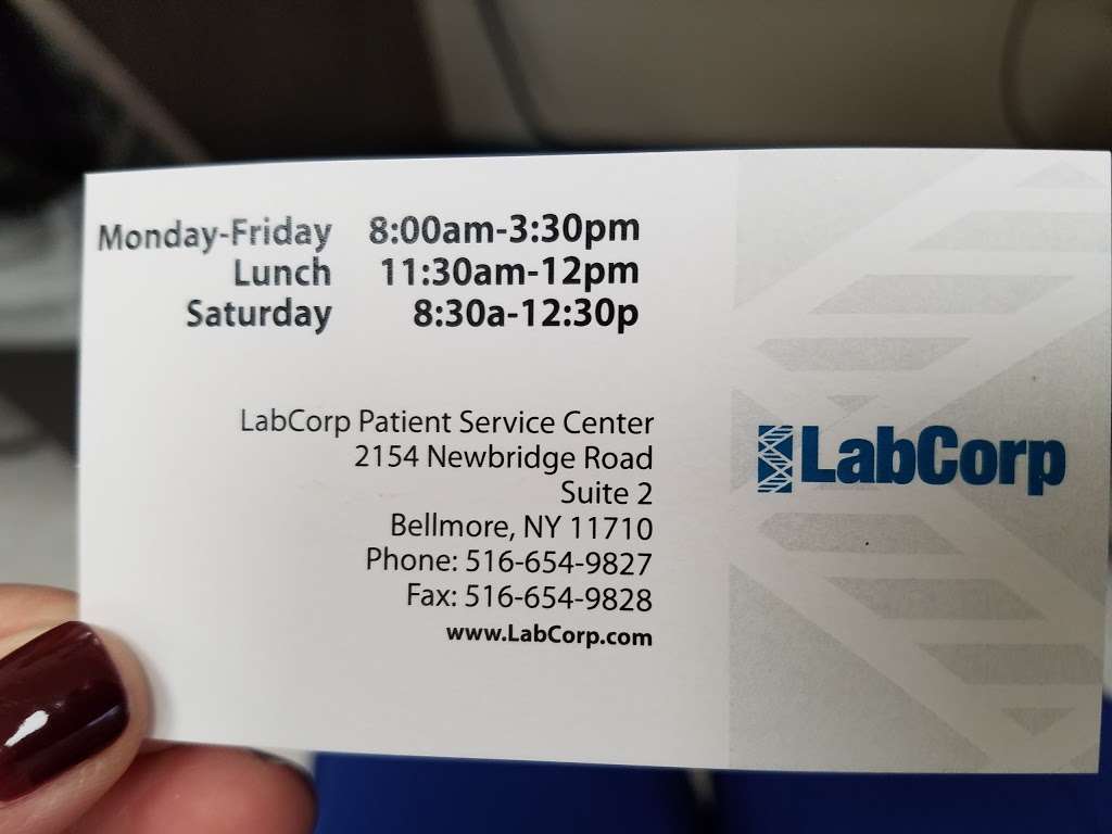 LabCorp | 2154 Newbridge Rd Ste 2, Bellmore, NY 11710, USA | Phone: (516) 654-9827