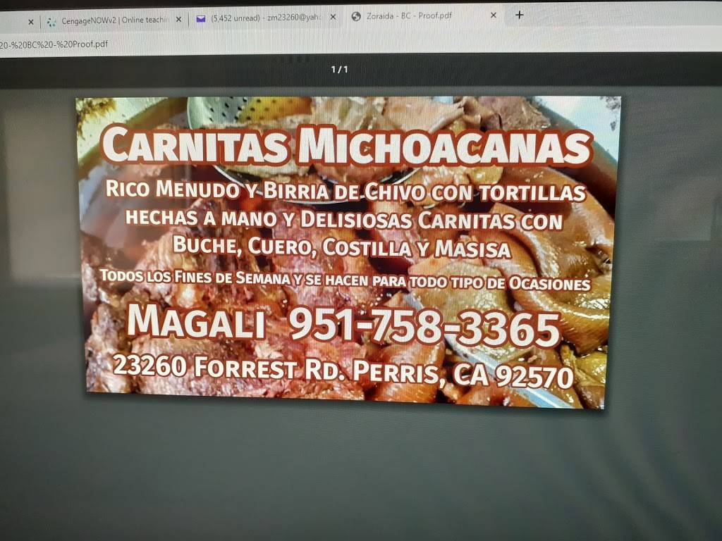 Carnitas Michoacan | 23260 Forrest Rd, Perris, CA 92570, USA | Phone: (951) 758-3365