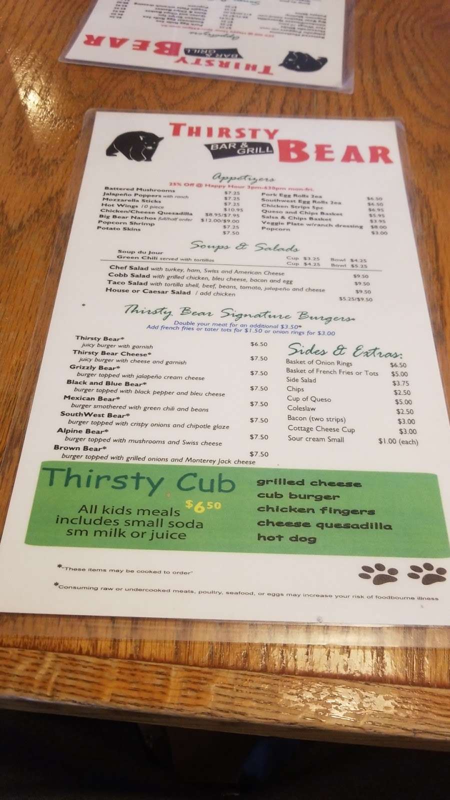 Thirsty Bear Bar & Grill | 2595 S Lewis Way # C, Lakewood, CO 80227 | Phone: (303) 989-3722