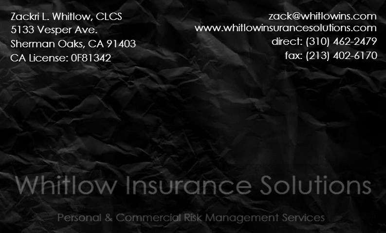 Whitlow Insurance Solutions | 6716 Clybourn Ave, North Hollywood, CA 91606, USA | Phone: (310) 462-2479