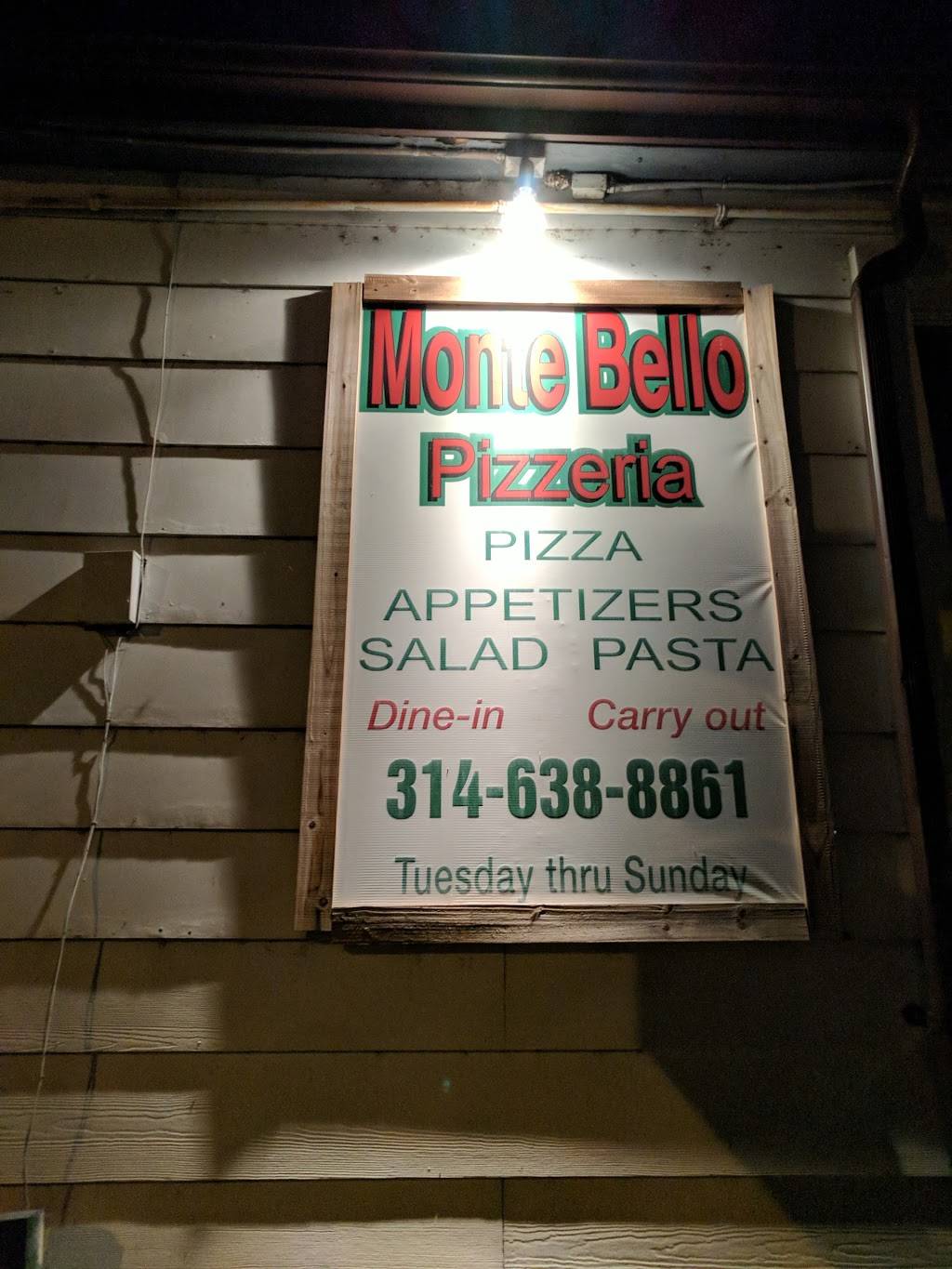 Monte Bello Pizzeria | 3662 Weber Rd, St. Louis, MO 63125, USA | Phone: (314) 638-8861