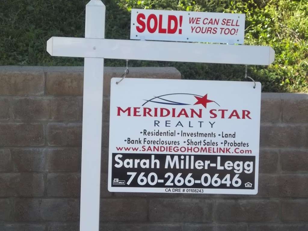 Sarah Miller; Meridian Star Realty | 7040 Avenida Encinas #104, Carlsbad, CA 92011, USA | Phone: (760) 266-0646