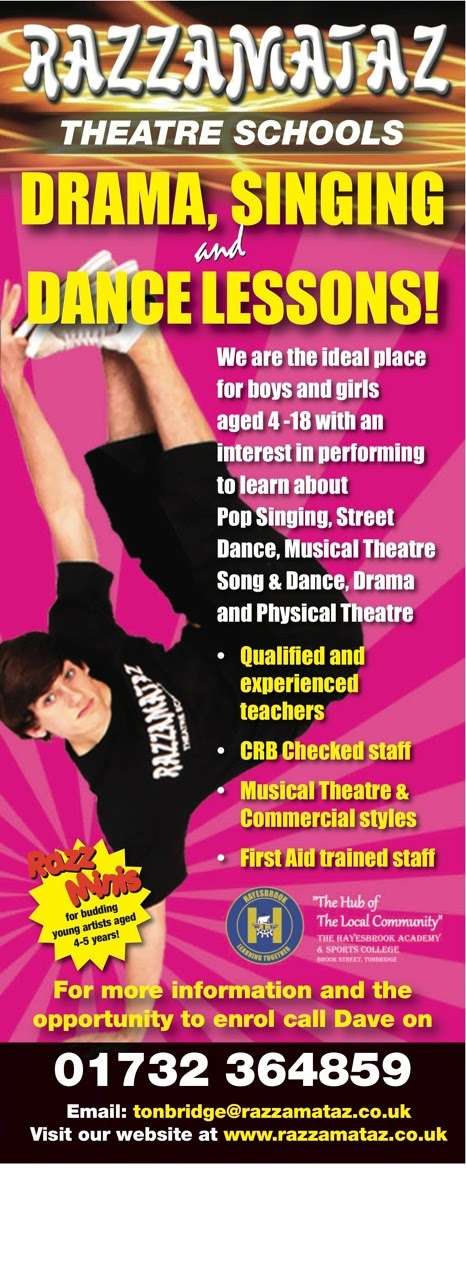 Razzamataz Theatre School & Razz Tots Tonbridge | The Hayesbrook School, Brook St, Tonbridge TN9 2PH, UK | Phone: 07401 801318