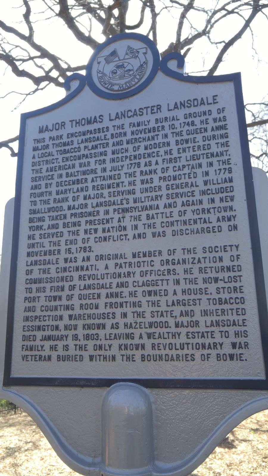 Major Thomas Lancaster Lansdale Park | 4301 Collington Rd, Bowie, MD 20716