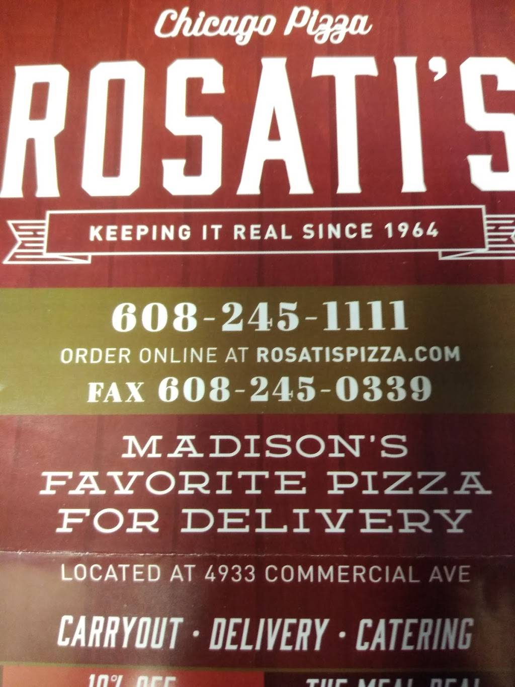 Rosatis Pizza Madison, WI (East) | 4933 Commercial Ave, Madison, WI 53704, USA | Phone: (608) 245-1111