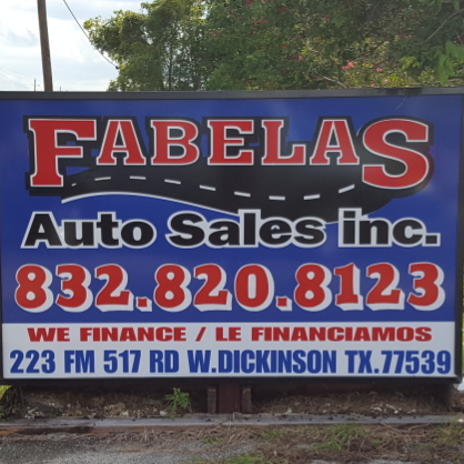 Fabelas Auto Sales Inc. | 223 Farm to Market 517 Rd W, Dickinson, TX 77539, USA | Phone: (832) 820-8123