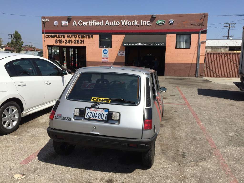 A CERTIFIED AUTOWORK INC. | 6545 San Fernando Rd, Glendale, CA 91201, USA | Phone: (818) 241-2631