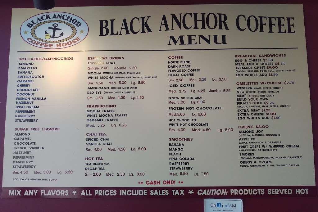 Black Anchor Coffee House | 409 Boardwalk, Point Pleasant Beach, NJ 08742, USA | Phone: (732) 899-9444