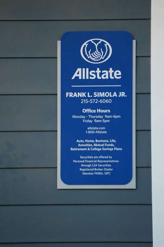 Frank L Simola, Jr: Allstate Insurance | 7241 Hollywood Rd, Fort Washington, PA 19034, USA | Phone: (215) 572-6060