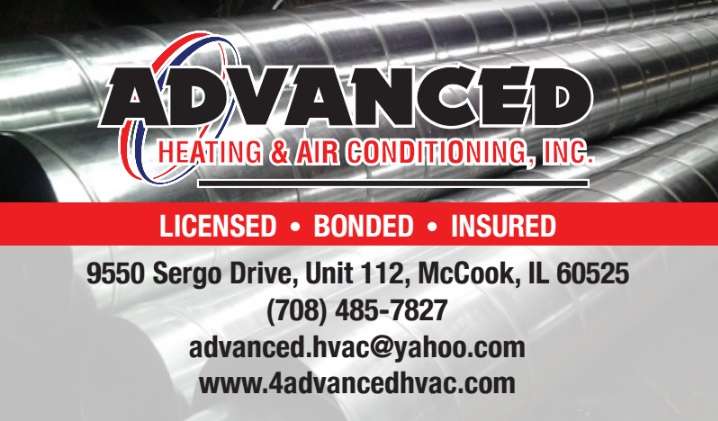 Advanced Heating & Air Conditioning Inc. | 9550 W Sergo Dr #112, McCook, IL 60525, USA | Phone: (708) 485-7827