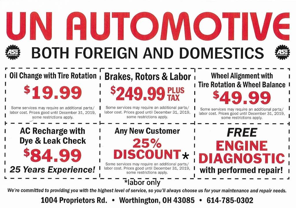 U N Automotive | 1004 Proprietors Rd, Worthington, OH 43085 | Phone: (614) 785-0302