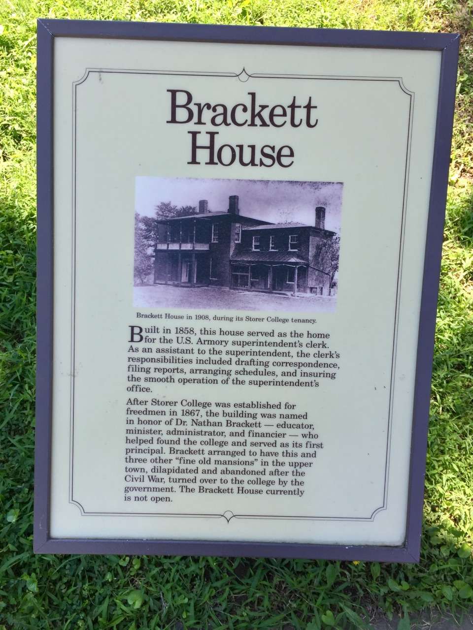 Brackett House | 387 Fillmore St, Harpers Ferry, WV 25425, USA | Phone: (304) 535-6029