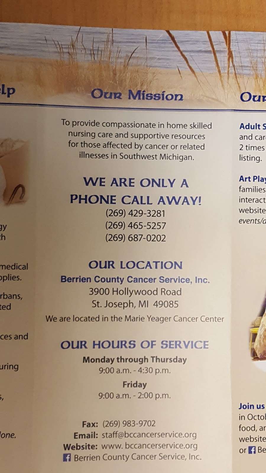 Berrien County Cancer Services Inc | 3900 Hollywood Rd, St Joseph, MI 49085, USA | Phone: (269) 429-3281