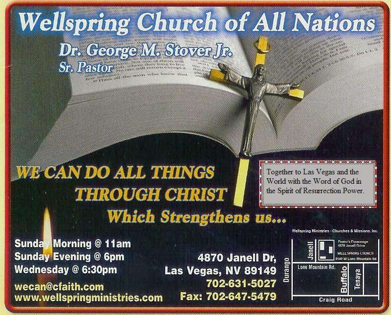 Wellspring Church of All Nations | 4870 Janell Dr, Las Vegas, NV 89149, USA | Phone: (702) 631-5027