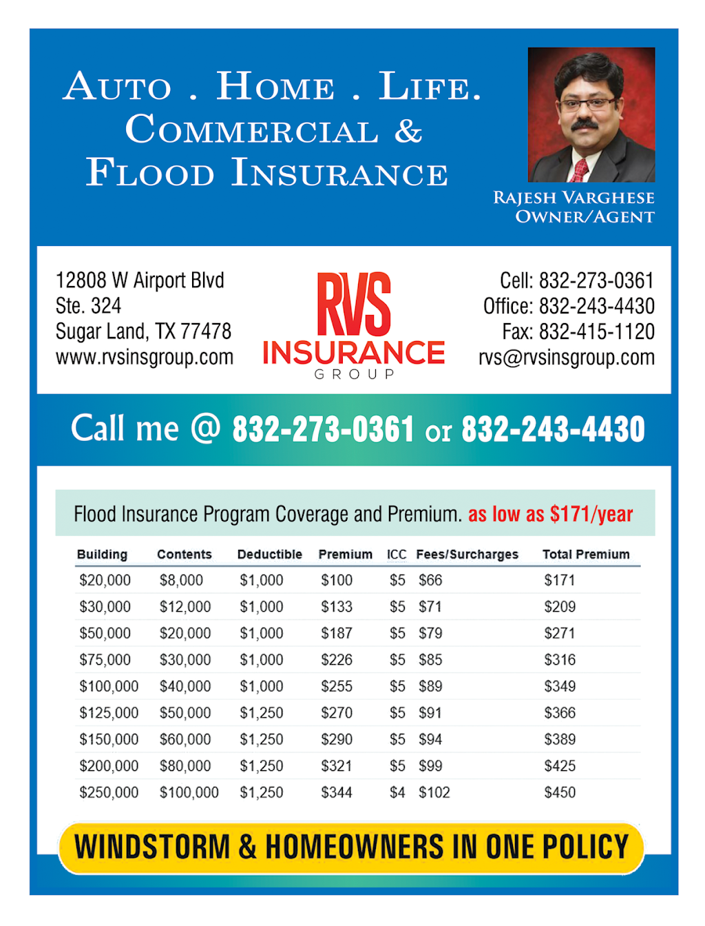 RVS Insurance Group | 1801 Country Pl Pkwy Ste 111, Pearland, TX 77584 | Phone: (832) 273-0361