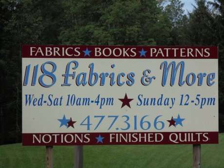118 Fabrics & More | 1205 PA-118, Sweet Valley, PA 18656, USA | Phone: (570) 477-3166