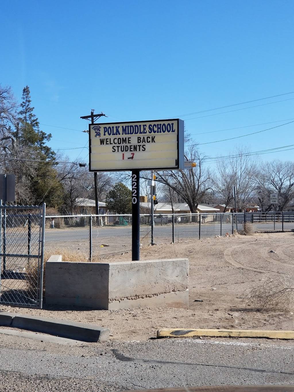 Polk Middle School | 2220 Raymac Rd SW, Albuquerque, NM 87105 | Phone: (505) 877-6444 ext. 51102