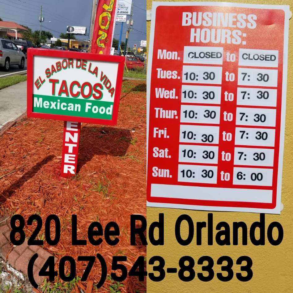 El Sabor De La Vida Restaurant | 820 Lee Rd, Orlando, FL 32810, USA | Phone: (407) 543-8333