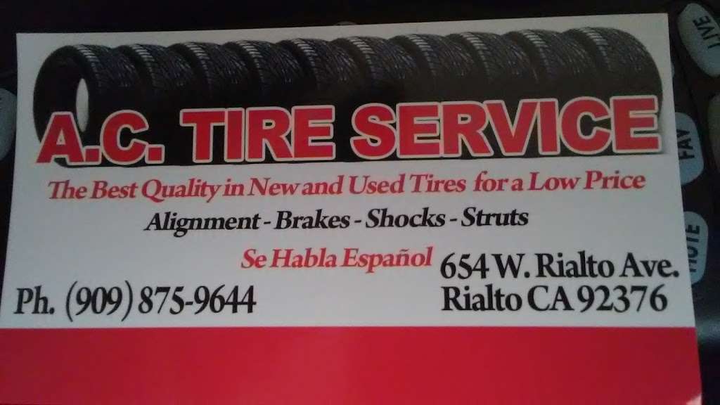 A C Tire Services | 654 W Rialto Ave, Rialto, CA 92376 | Phone: (909) 875-9644