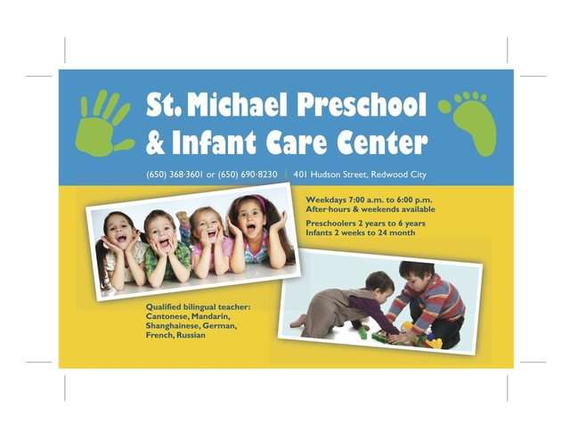 St. Michael Preschool & Infant Care | 401 Hudson St, Redwood City, CA 94062 | Phone: (650) 690-8230